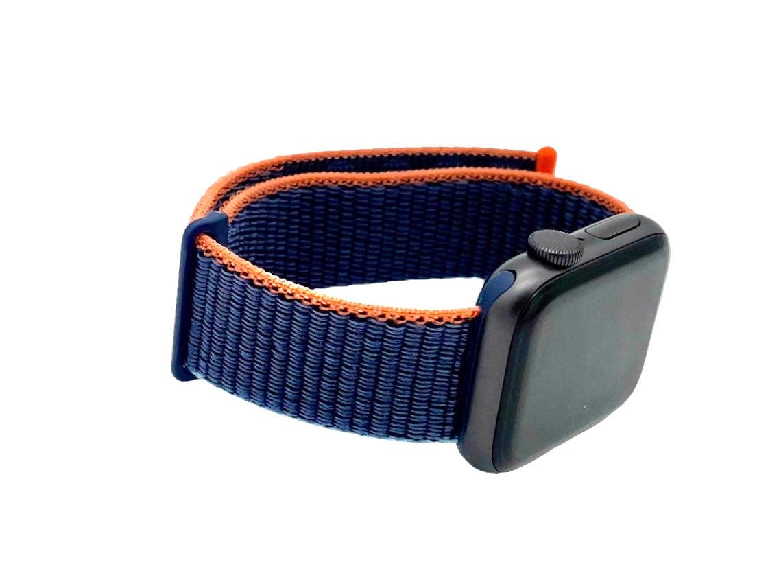 APPLE WATCH ARMBAND NYLON ARMBAND-BLÅ/ORANGE - EleganceOfSweden