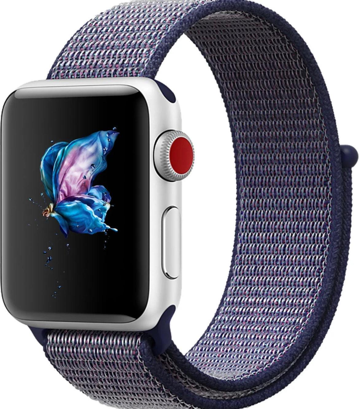 APPLE WATCH ARMBAND NYLON ARMBAND-GRÅ/BLÅ - EleganceOfSweden