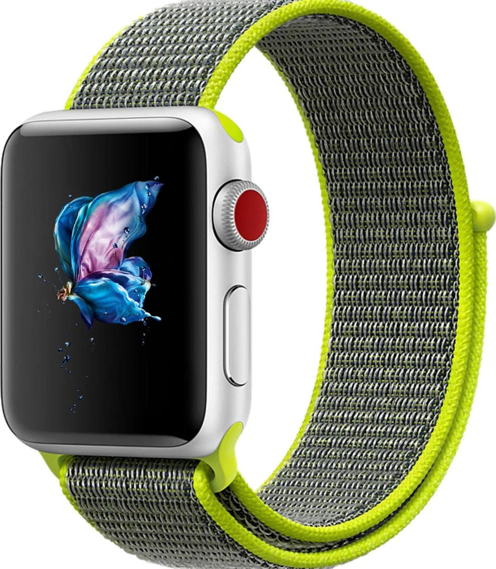APPLE WATCH ARMBAND NYLON ARMBAND- GRÅ/Neon - EleganceOfSweden