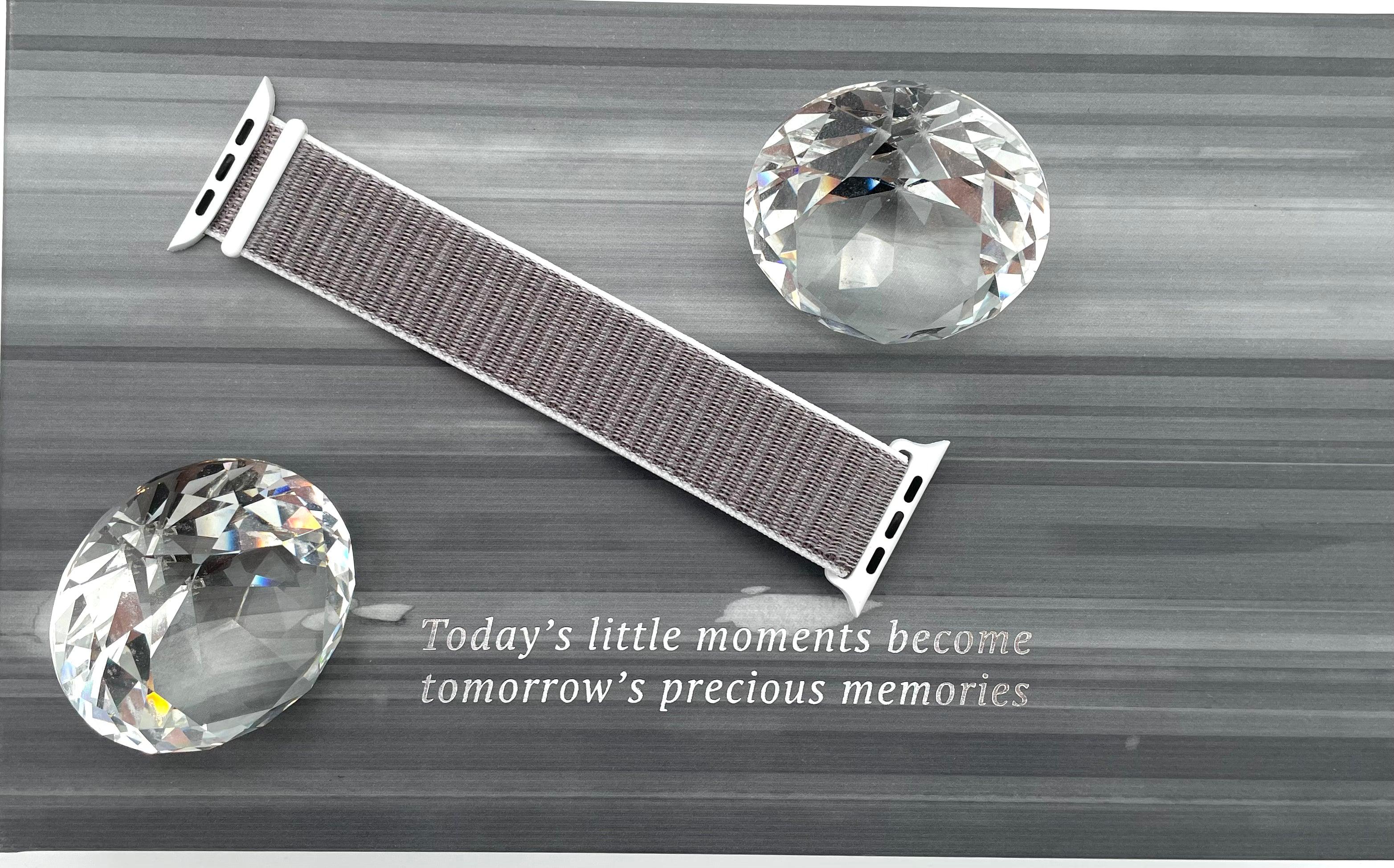 APPLE WATCH ARMBAND NYLON ARMBAND- GRÅ/VIT - EleganceOfSweden