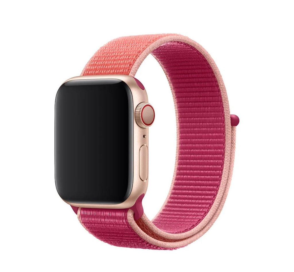APPLE WATCH ARMBAND NYLON ARMBAND-RÖD/GUL - EleganceOfSweden