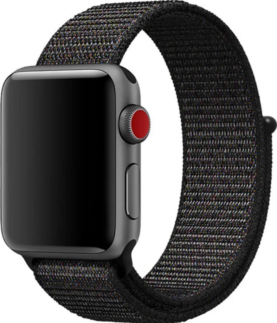 APPLE WATCH ARMBAND NYLON ARMBAND- SVART/ Lila - EleganceOfSweden