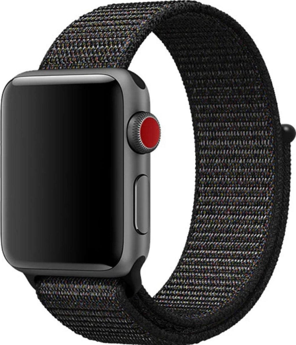 APPLE WATCH ARMBAND NYLON ARMBAND- SVART/ Lila - EleganceOfSweden