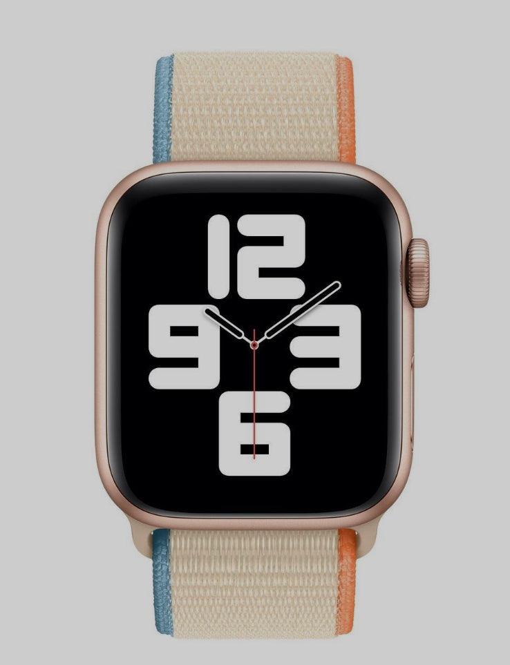 APPLE WATCH ARMBAND NYLON ARMBAND-VIT/BLÅ- ORANGE - EleganceOfSweden