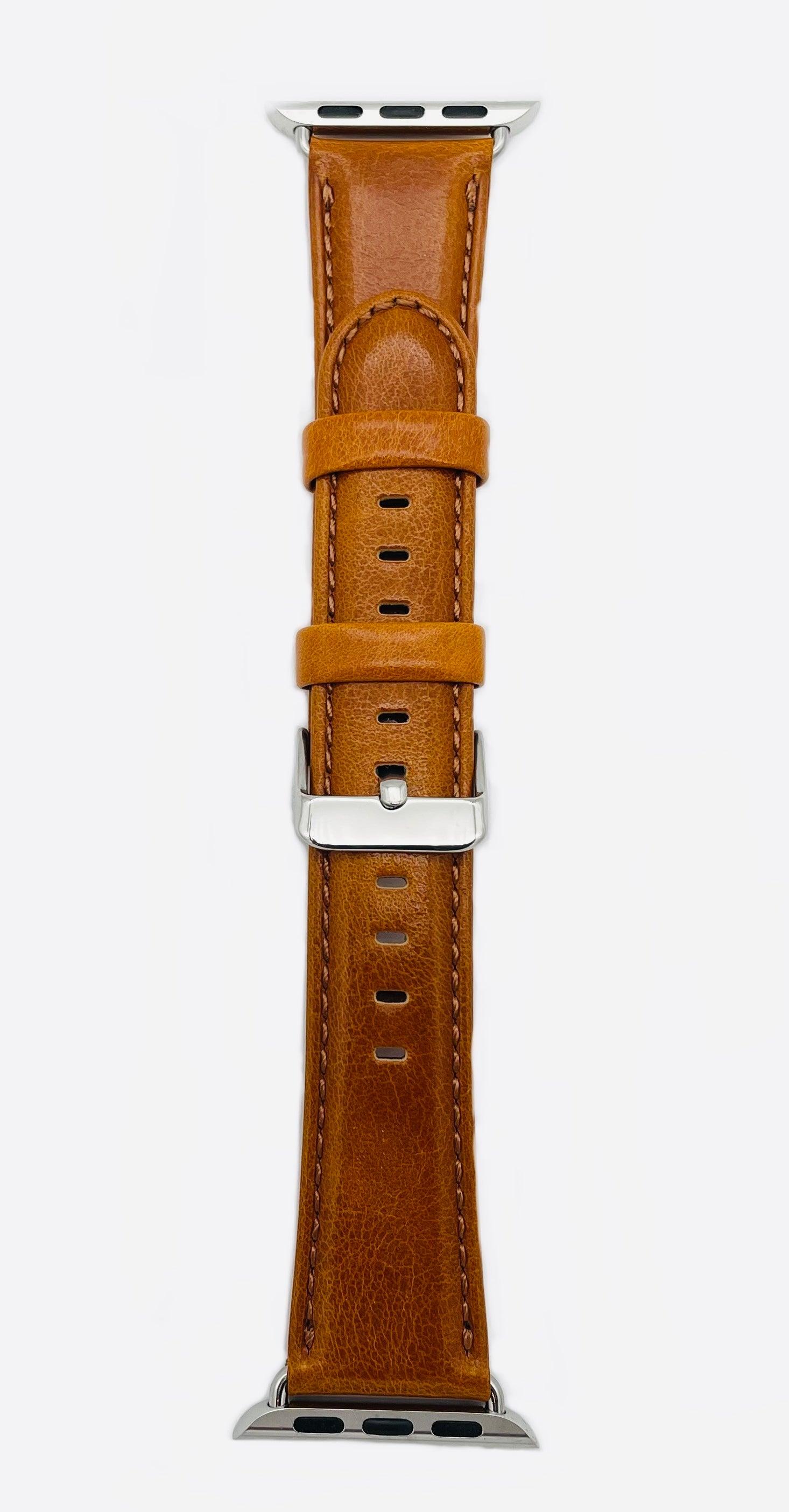 APPLE WATCH LÄDERARMBAND ÄKTA KLASSISK BRUN - EleganceOfSweden