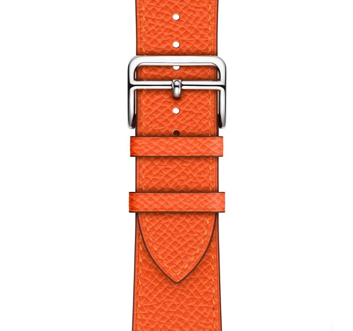 APPLE WATCH LÄDERARMBAND ÄKTA Orange - EleganceOfSweden