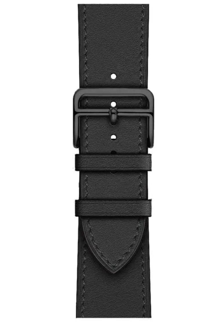 APPLE WATCH LÄDERARMBAND MIDNIGHT SVART - EleganceOfSweden