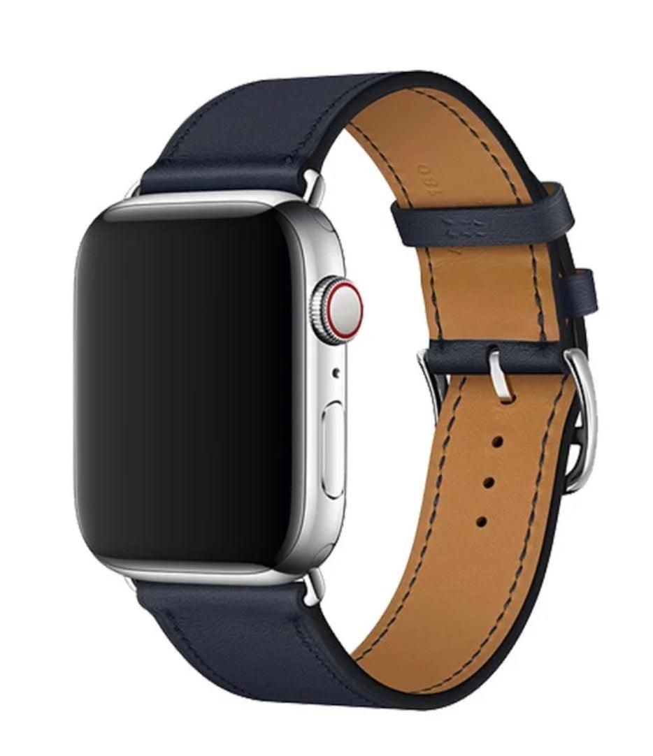 APPLE WATCH LÄDERARMBAND MODERN Marinblå - EleganceOfSweden