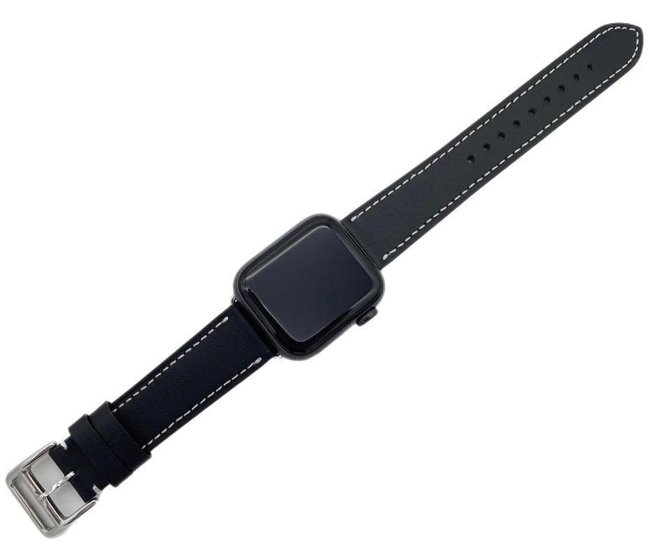 APPLE WATCH LÄDERARMBAND MODERN SVART - EleganceOfSweden