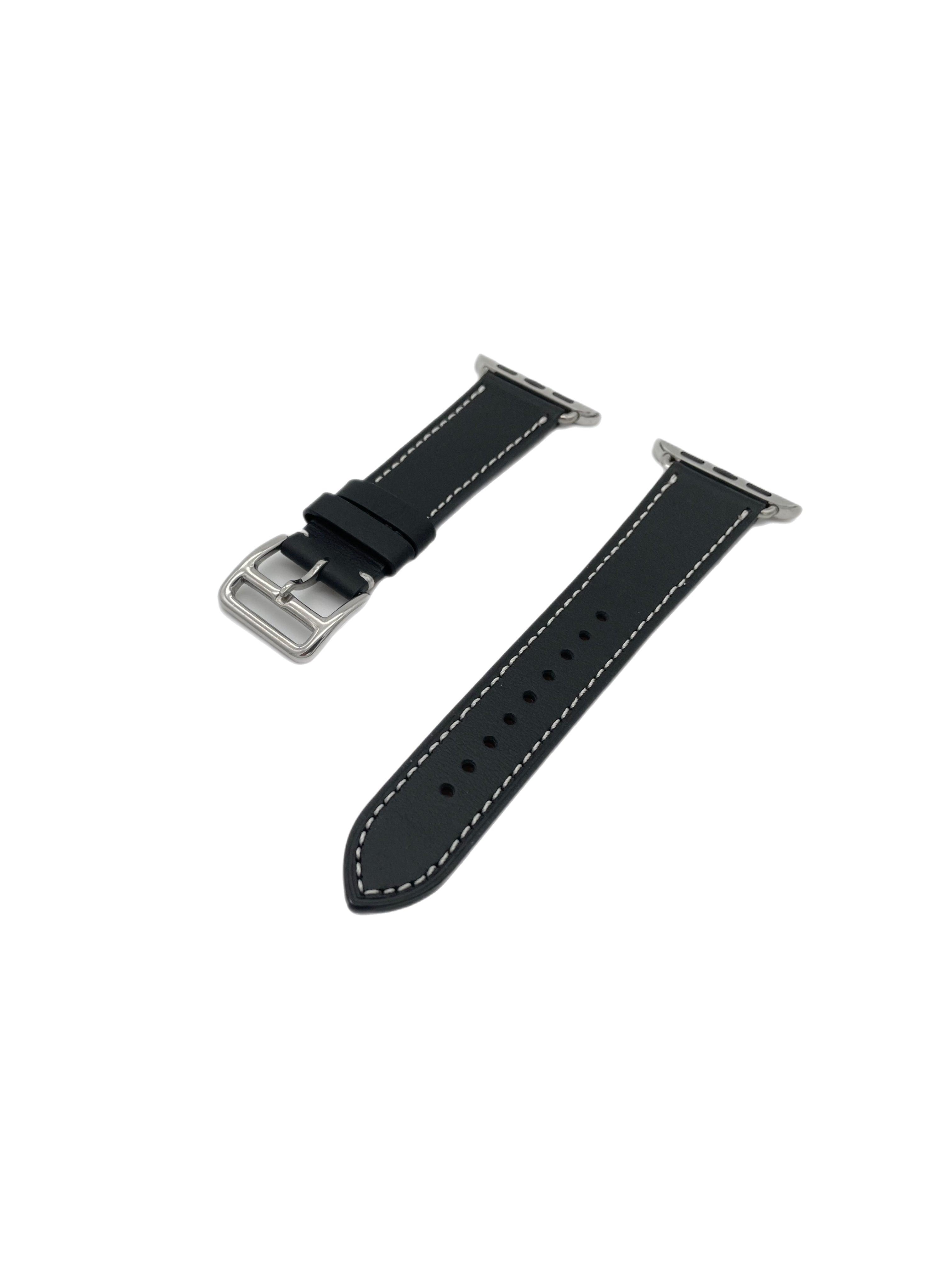 APPLE WATCH LÄDERARMBAND MODERN SVART - EleganceOfSweden