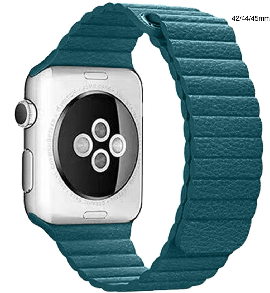 APPLE WATCH LÄDERLOOP ARMBAND-HAVSBLÅ - EleganceOfSweden
