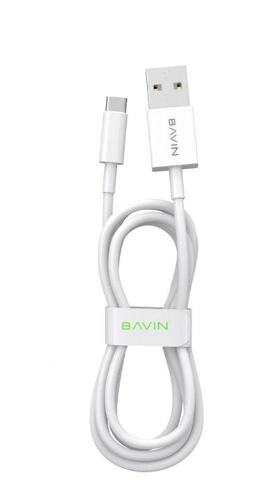 Bavin 2x USB-A med USB-A till USB-C,2,4A, 1m - Vit - EleganceOfSweden