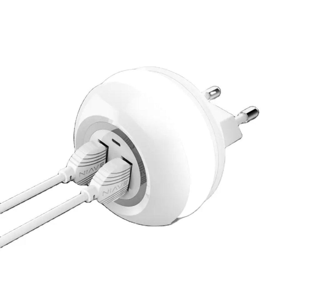 Bavin 2x USB-A med USB-A till USB-Lightning,2,4A, 1m - Vit - EleganceOfSweden