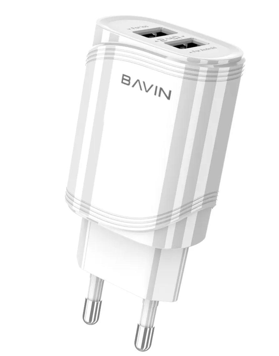Bavin 2x USB-A med USB-A till USB-Lightning,2,4A, 1m - Vit - EleganceOfSweden