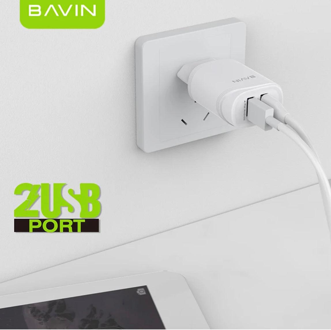 Bavin 2x USB-A med USB-A till USB-Lightning,2,4A, 1m - Vit - EleganceOfSweden