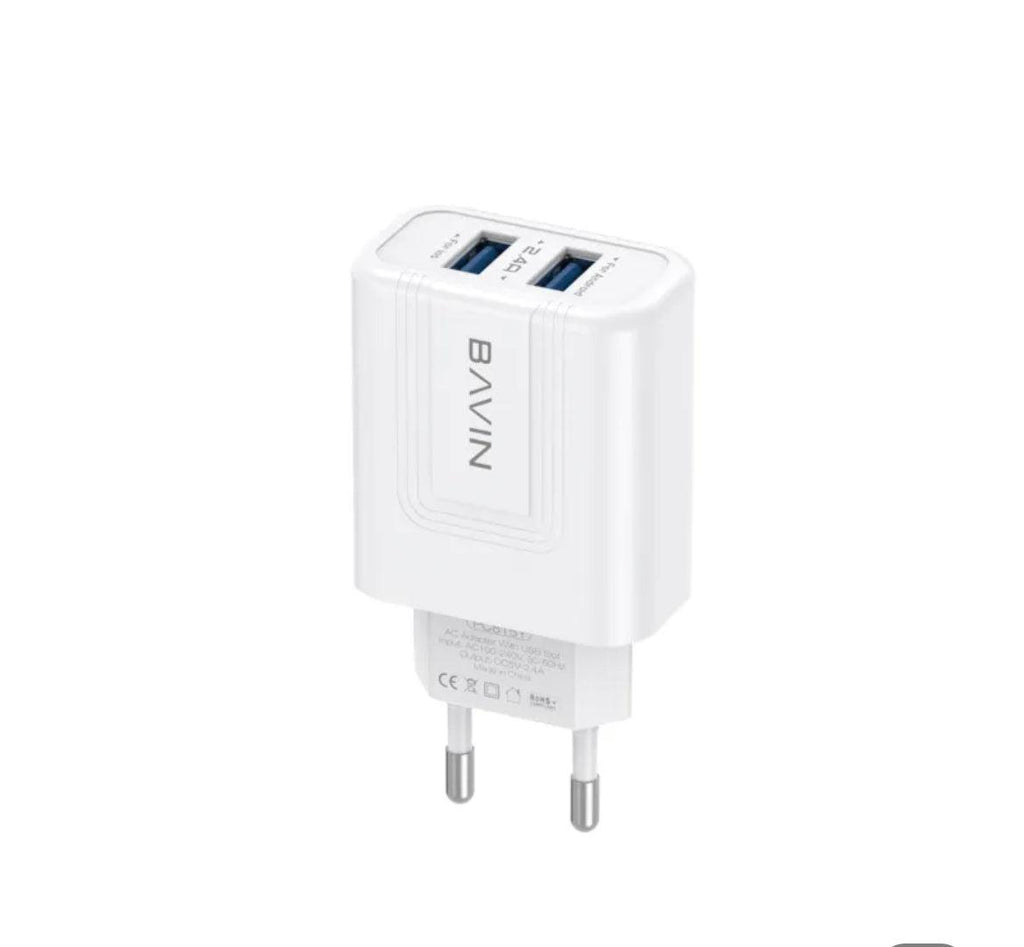 Bavin 2xUSB-A 2,4A laddare-Vit - EleganceOfSweden