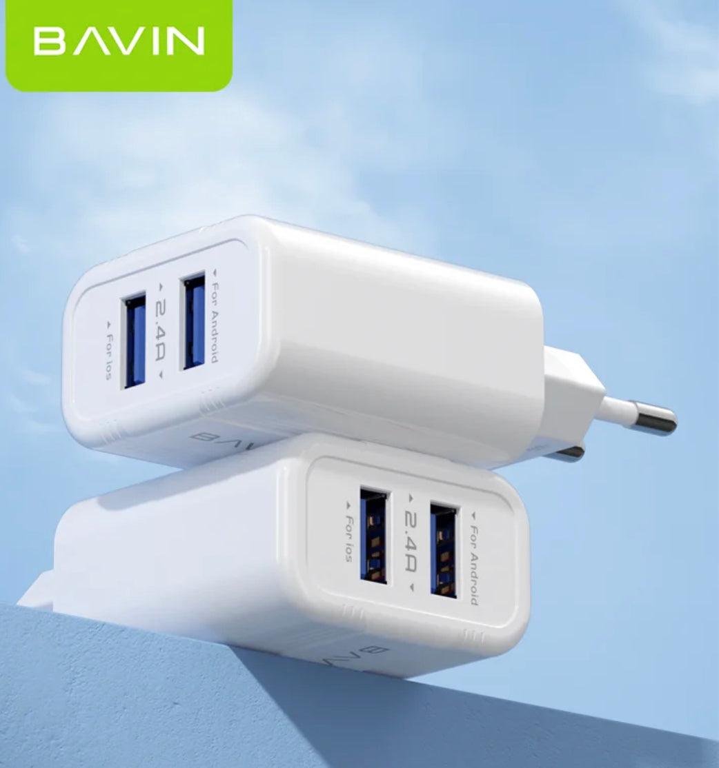 Bavin 2xUSB-A 2,4A laddare-Vit - EleganceOfSweden