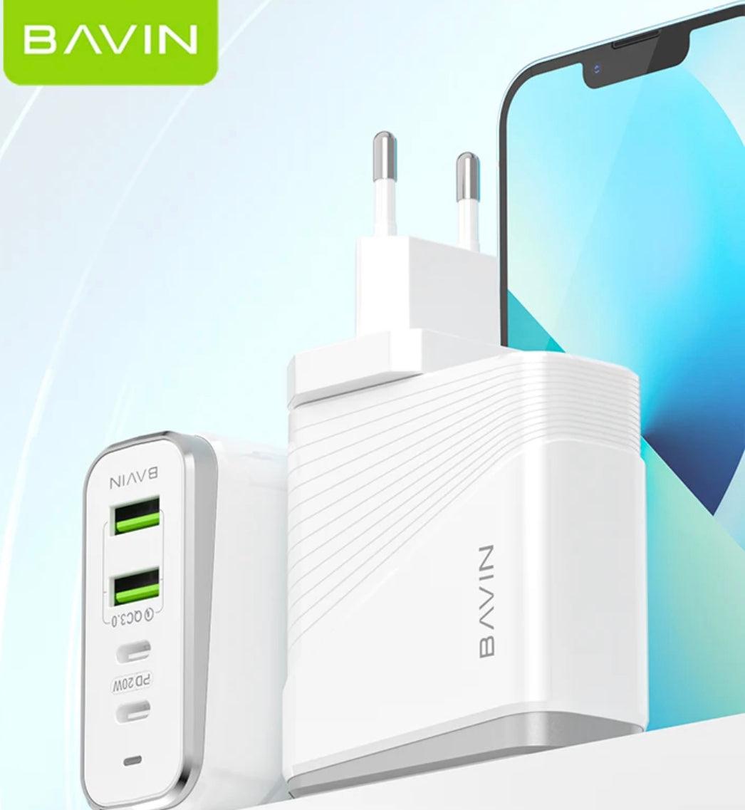 Bavin 2xUSB-A + 2xUSB-C QC3.0 & PD40W laddare-Vit - EleganceOfSweden