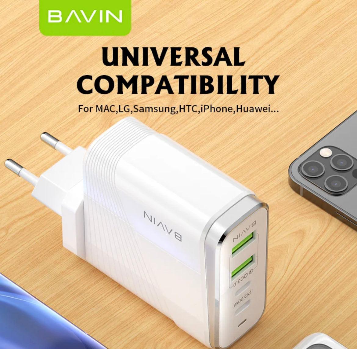 Bavin 2xUSB-A + 2xUSB-C QC3.0 & PD40W laddare-Vit - EleganceOfSweden