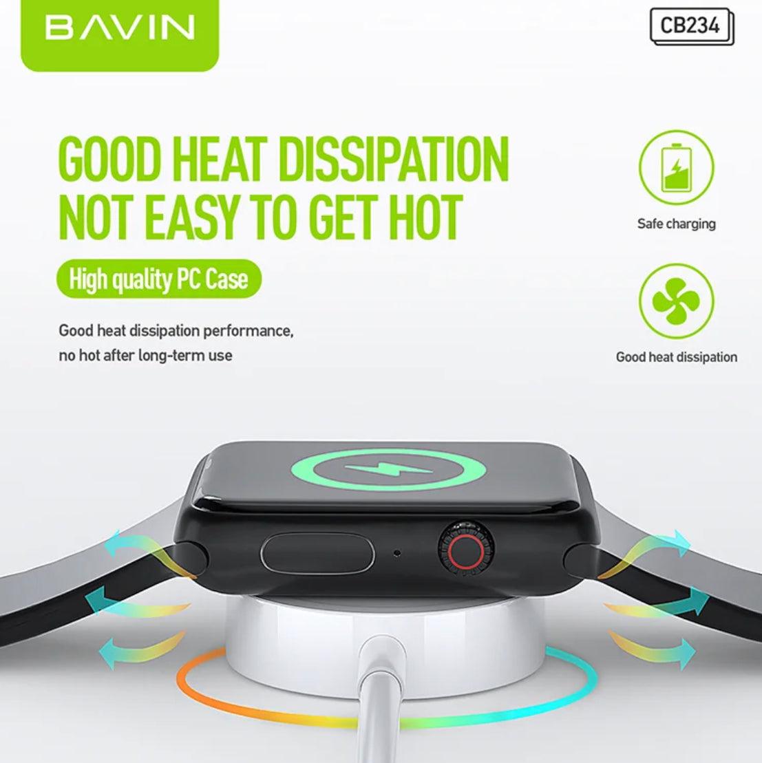 Bavin Magnetisk Laddare för Apple Watch, 2.5W, 1m - Vit - EleganceOfSweden