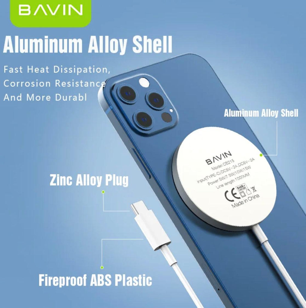 Bavin MagSafe Laddare Qi 15W, USB-C - Vit - EleganceOfSweden