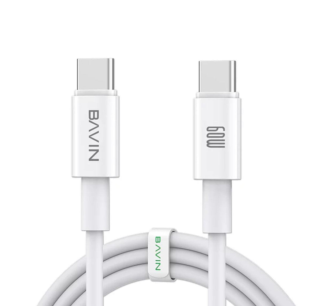BAVIN PD, USB-C till USB-C Kabel 60W 1.2m - Vit - EleganceOfSweden