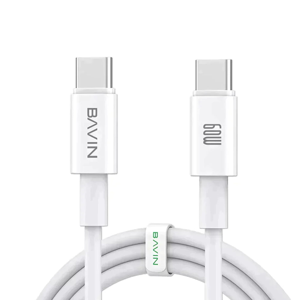 BAVIN PD, USB-C till USB-C Kabel 60W 2m - Vit - EleganceOfSweden