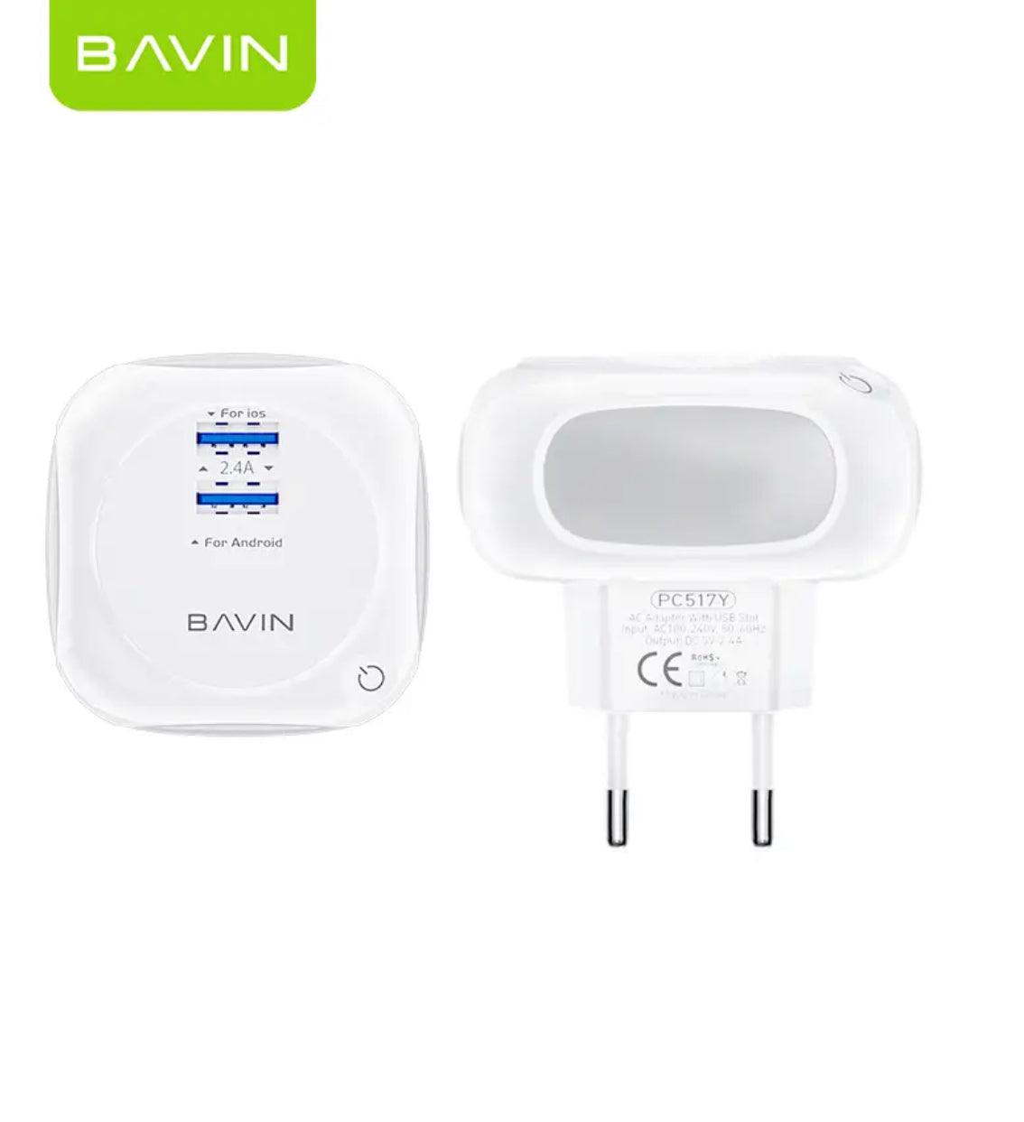 Bavin Snabbladdare, 18W, 1m USB-A till USB-C kabel - Vit - EleganceOfSweden