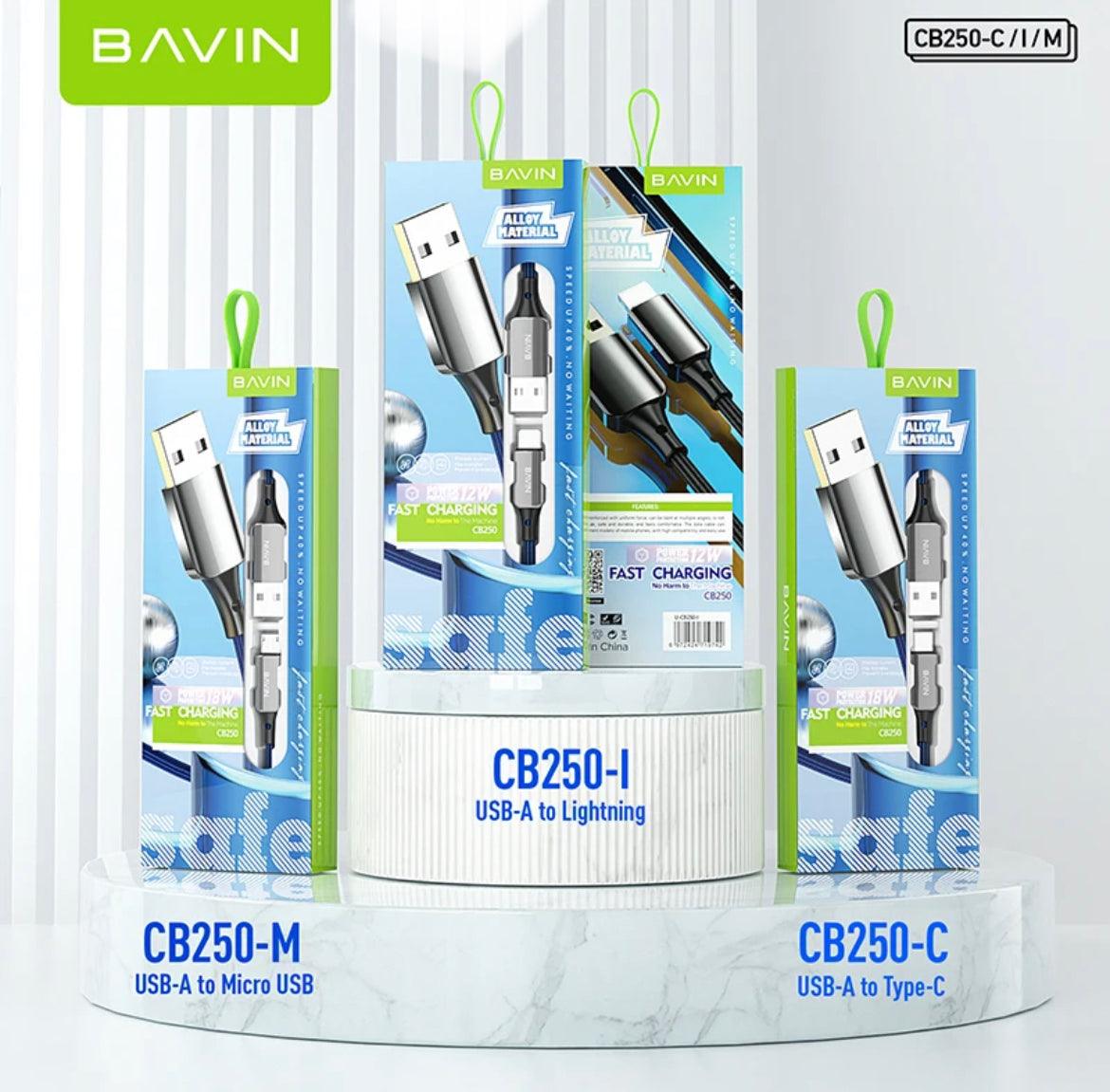 Bavin USB-A till USB-C Flätad Kabel 12W 1m - Blå - EleganceOfSweden