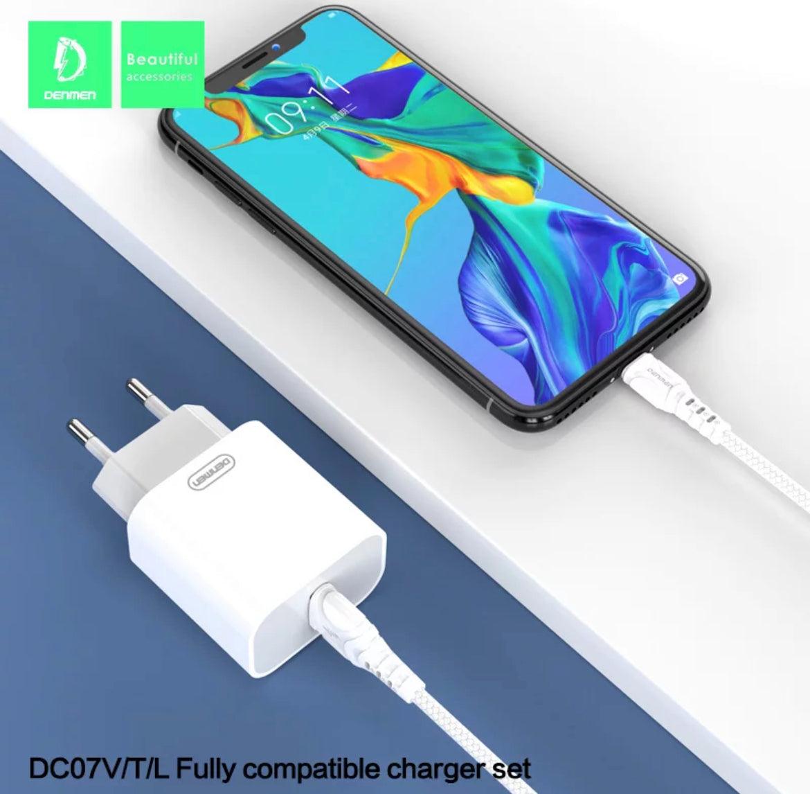 DENMEN Snabbladdare, PD,18W, 1m kabel - Vit - EleganceOfSweden