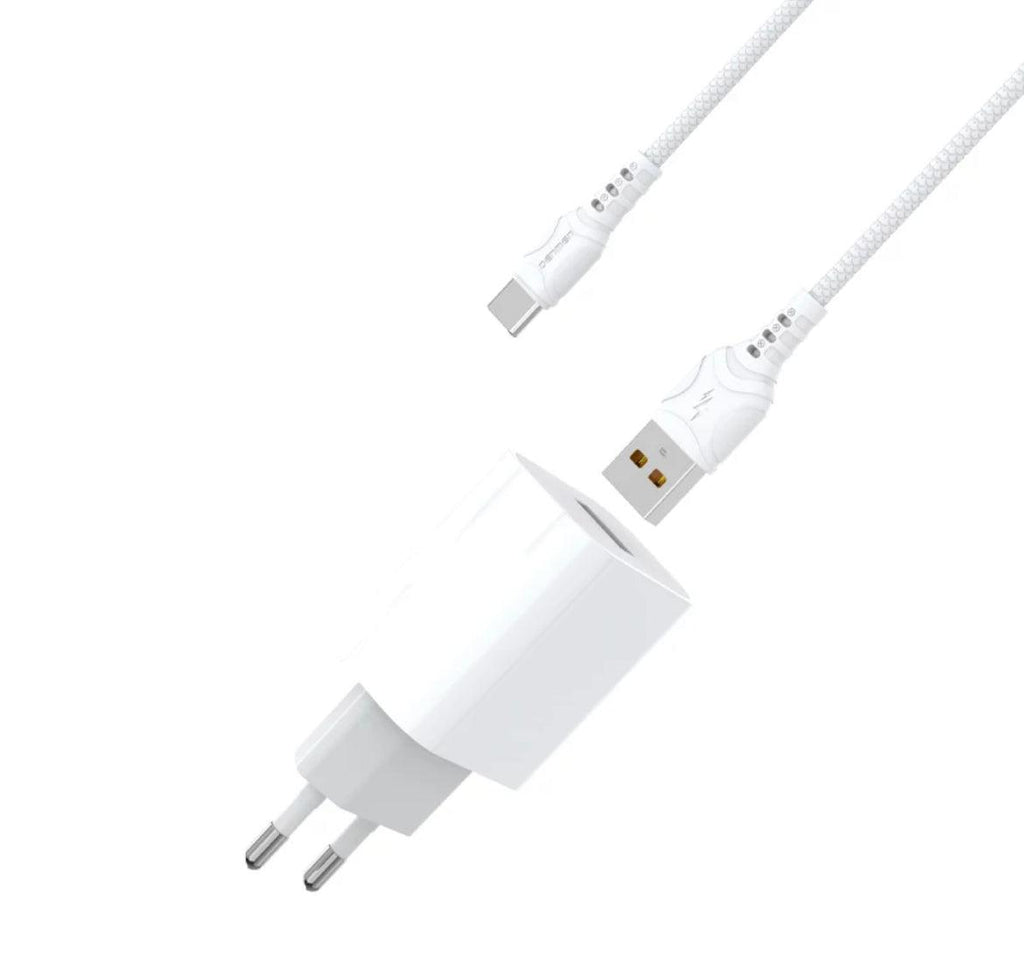 DENMEN USB-A till USB-C Q.C 3.0 laddare 12W-Vit - EleganceOfSweden