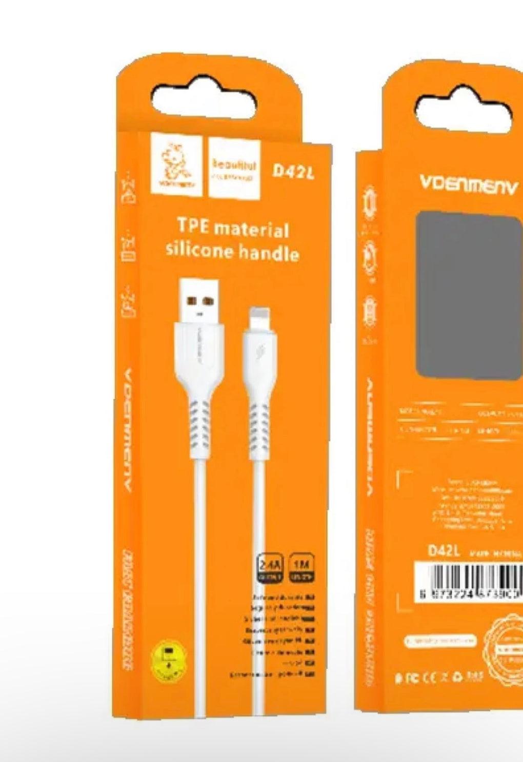 DENMEN USB-A till USB-Lightning 2,4A, Vit - EleganceOfSweden