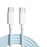 DENMEN USB-C till USB-C Flätad Kabel 100W 1m - Blå - EleganceOfSweden