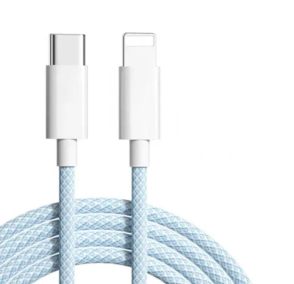 DENMEN USB-C till USB-Lightning Kabel 20W 1m - Blå - EleganceOfSweden