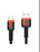 DENMEN USB-kabel med USB-C 2,4A, 1 m - Röd/Svart - EleganceOfSweden
