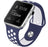 Ihåligt Silikon Armband Apple Watch BLÅ/VIT - EleganceOfSweden