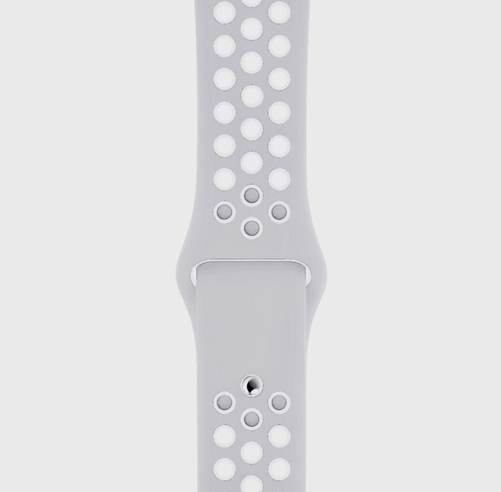 Ihåligt Silikon Armband Apple Watch -LJUSGRÅ/VIT - EleganceOfSweden