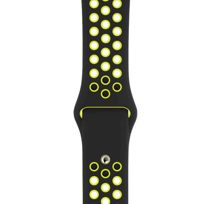 Ihåligt Silikon Armband Apple Watch - SVART/LJUSGRÖN - EleganceOfSweden