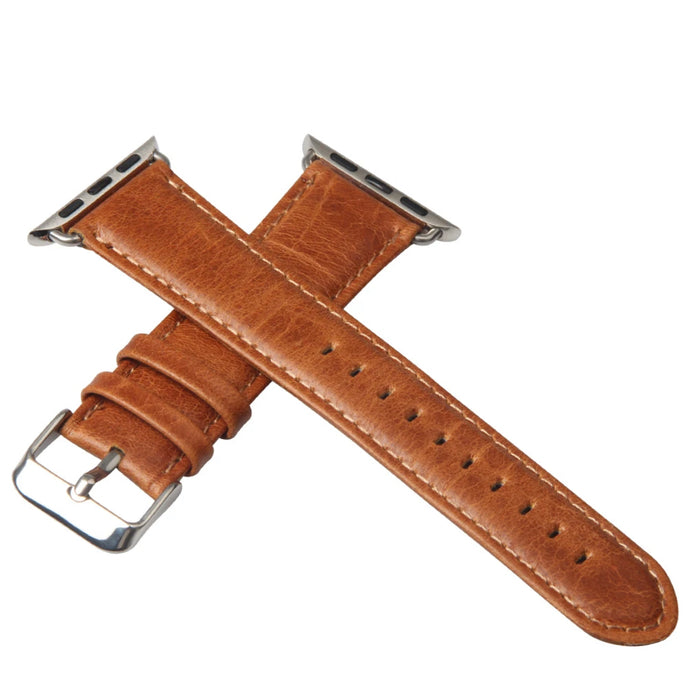 APPLE WATCH LEATHER STRAP GENUINE CLASSIC BROWN