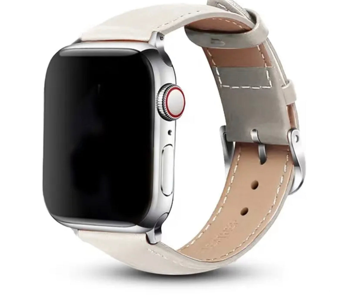 KLASSISK LÄDERARMBAND- VANILJ VIT