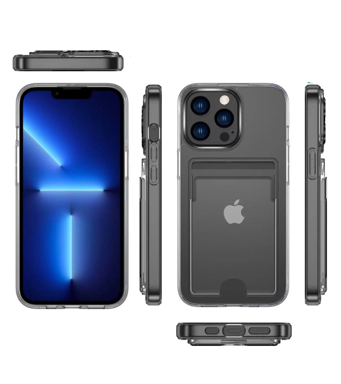 Transparent skal med korthållare till iphone 14