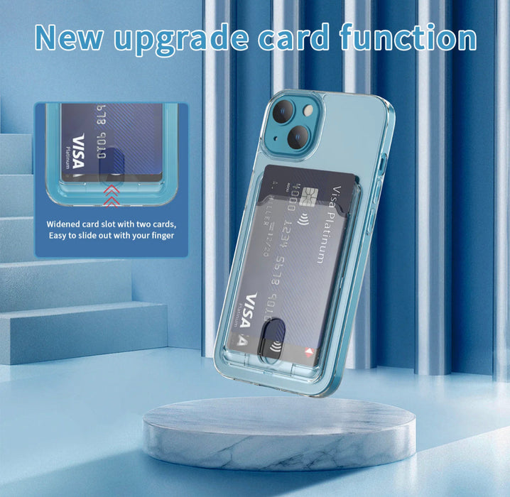 Transparent skal med korthållare till iphone 15 Pro Max