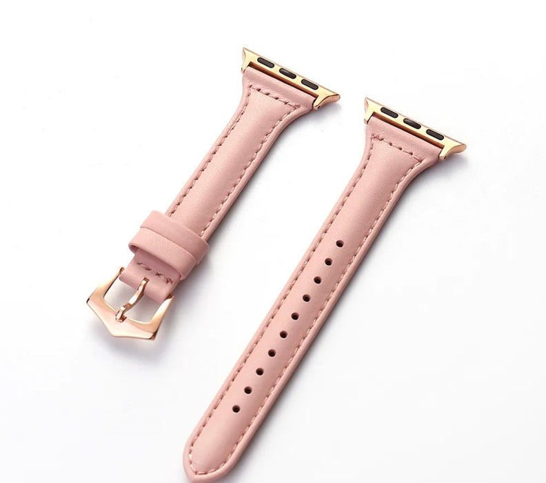 CLASSIC LEATHER BRACELET - PINK LEATHER STRAP