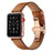 Genuine Leather Bracelet with Butterfly Clasp for Apple Watch - Brown
