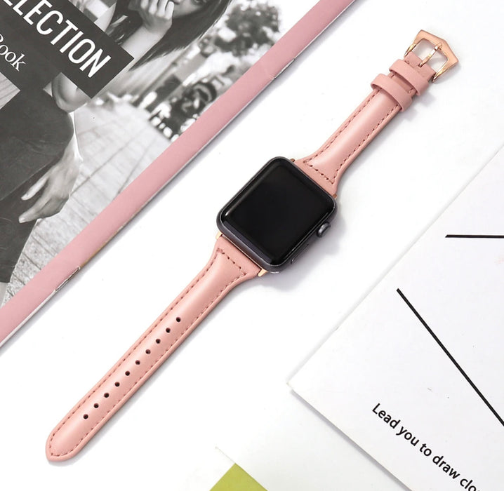 CLASSIC LEATHER BRACELET - PINK LEATHER STRAP