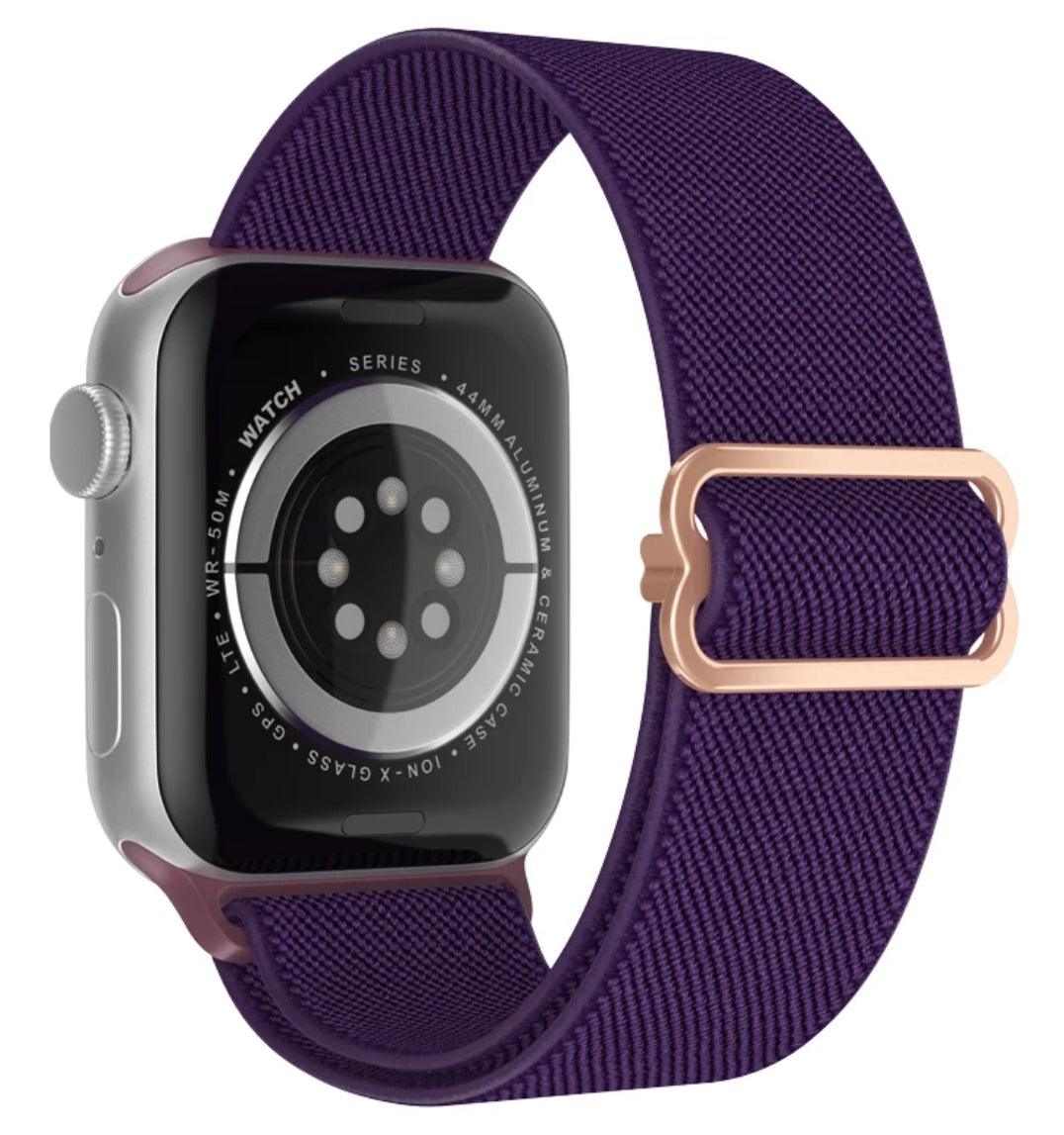 Kopia av Nylon Armband Justerbart Apple Watch - Mörklila - EleganceOfSweden