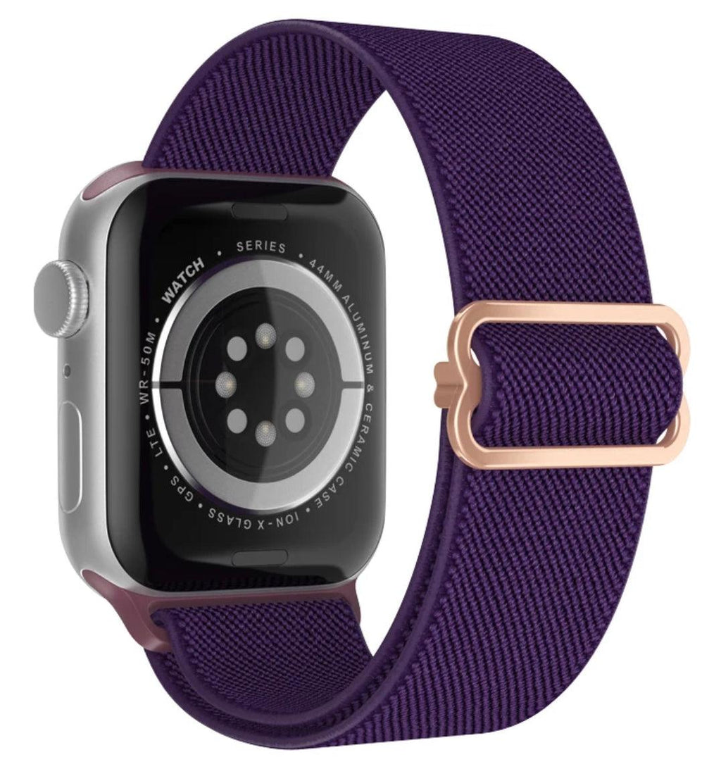 Kopia av Nylon Armband Justerbart Apple Watch - Mörklila - EleganceOfSweden