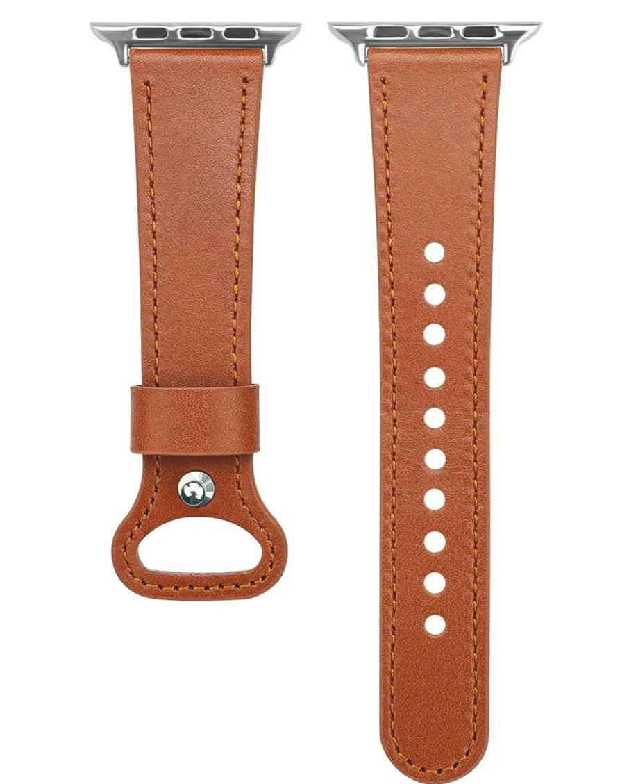 Läderarmband till Apple Watch – Brun - EleganceOfSweden