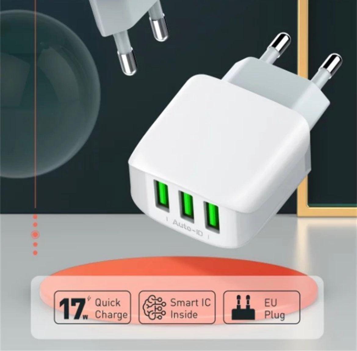 LDNIO Snabbladdare 3xUSB , 3. 4 A, 17 W + 1 m kabel ingår - EleganceOfSweden
