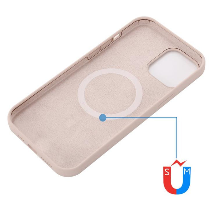 Sand Rosa Liquid Silikonskal med MagSafe för iPhone 13 Pro Max – Elegans och Funktion i Perfekt Harmoni